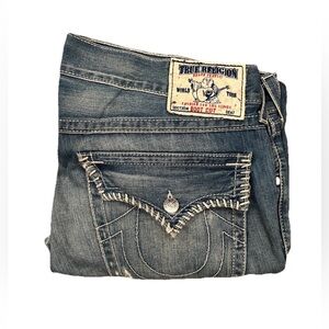 Vintage True Religion Jeans Mens Size 38 Bootcut Boot Cut Thick Stitch Y2K